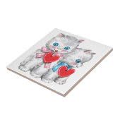 Carreau Chats rétro de la Saint-Valentin, chaton mignon vi (Côté)