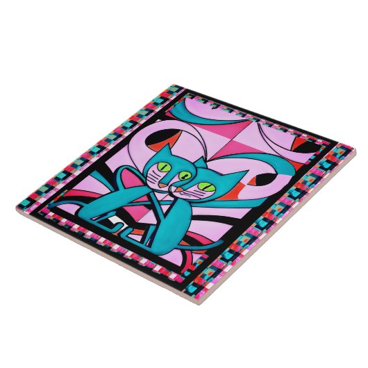 Carreau Chats Style Pop Art, Impression Art, Décor Maximal (Côté)