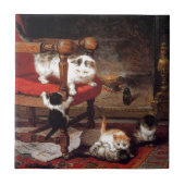 Carreau Chats vintages par la cheminée (Devant)