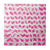 Carreau Chaud rose et blanc Chevron Zebra (Devant)