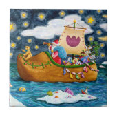 CARREAU CHAUSSURES NÉERLANDAISES PÈRE NOËL SHIP, ICEBERGS, (Devant)