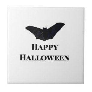 Carreau Chauve-souris noire joyeux Halloween ajouter nom t
