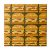 Carreau Cheeseburger Dessin Motif Design Yummy Fun (Devant)
