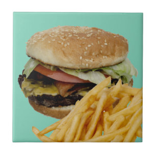 Carreau Cheeseburger et frites