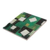 Carreau Chef-d'oeuvre blanc noir vert en Carré (Côté)