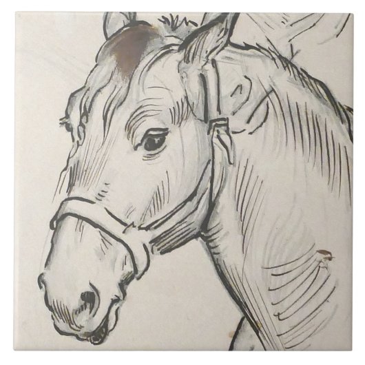 Carreau Chef d'un cheval (par Alfred Dehodencq) (Devant)