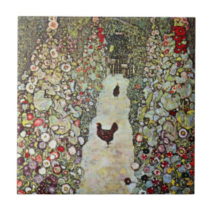 Carreau Chemin de jardin avec poules, Gustav Klimt, Art no