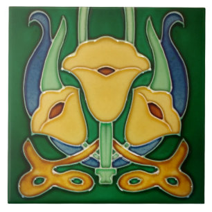 Carreau Cheminée Art Nouveau Mur céramique, Carrelage
