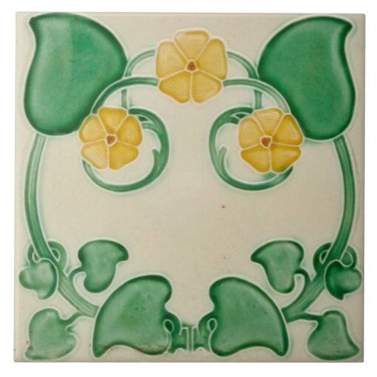 Carreau Cheminée Art Nouveau Pierres murales (Devant)