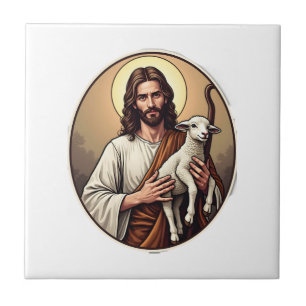 Carreau Chemise à gravure vintage Jésus Cercle Berger