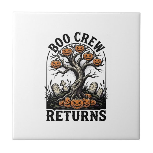 Carreau Chemise d'arbre d'Halloween Graphique de citrouill (Devant)