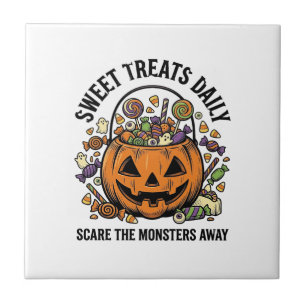 Carreau Chemise de bonbons Halloween Dessin de monstre mig