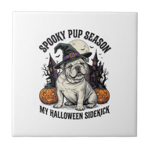 Carreau Chemise de Bulldog Halloween Chien Sorcière Mignon