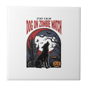 Carreau Chemise de chien Halloween Design Zombie Patrol_1