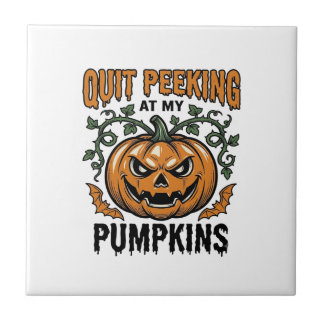 Carreau Chemise de citrouille d'Halloween Gravure vintage 