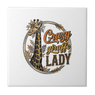 Carreau Chemise de conception de gravure vintage Crazy Gir
