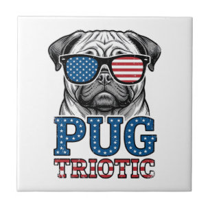 Carreau Chemise de conception de gravure vintage pug patri