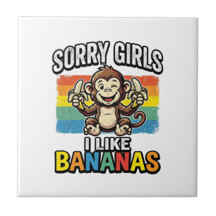 Carreau Chemise de conception de singe de banane drôle de