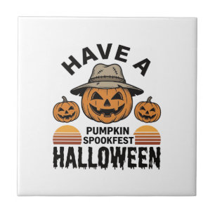 Carreau Chemise de gravure vintage Halloween Citrouille ef