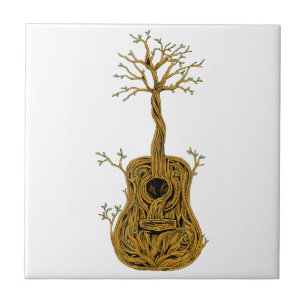Carreau Chemise de guitare acoustique Arbre de vie Joueur 
