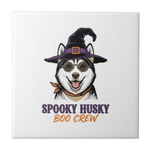 Carreau Chemise de Husky Halloween Sorcière Chien Graphiqu