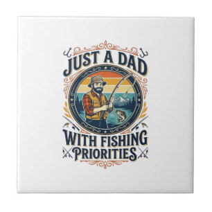 Carreau Chemise de papa de pêche de jour de père Juste un