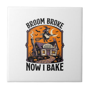 Carreau Chemise de pâtissier Halloween Sorcière Balai Cass