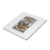 Carreau Chemise de salutations fantomatiques Gravure vinta (Côté)