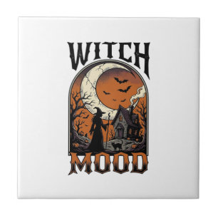 Carreau Chemise de sorcière Halloween Design de Lune Hanté
