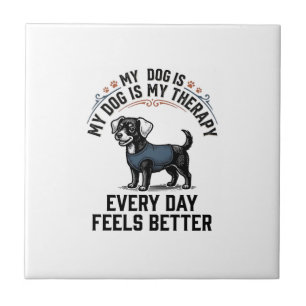 Carreau Chemise de thérapie pour chien Cadeau vintage grav