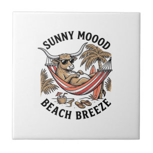 Carreau Chemise de vache de plage Art animalier de ferme d