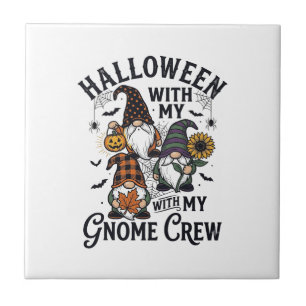 Carreau Chemise d'équipage de gnome Halloween Gravure Vint
