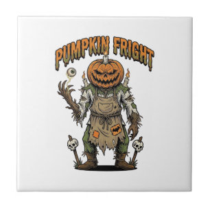 Carreau Chemise d'horreur de citrouille Art de Halloween d