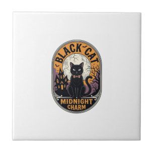 Carreau Chemise Halloween Chat Noir Vintage Charme de Minu
