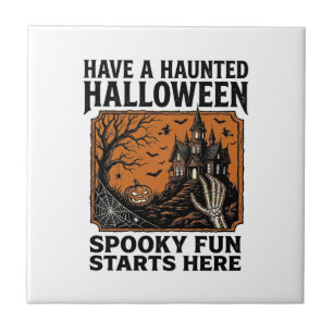 Carreau Chemise Halloween ensorcelée Conception de fête vi