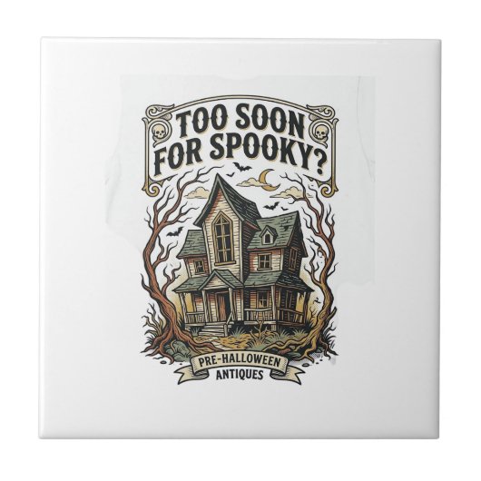 Carreau Chemise Halloween précoce Design de maison hantée (Devant)