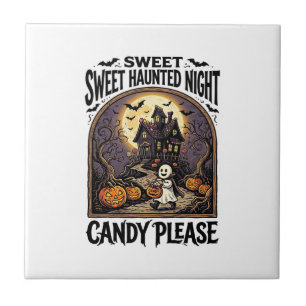 Carreau Chemise Halloween Vintage Candy Night Maison Hanté