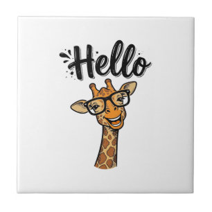 Carreau Chemise Hello Giraffe Gravure Vintage Animal Migno