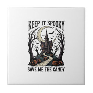 Carreau Chemise Maison Hantée Gravure Halloween Vintage Ar