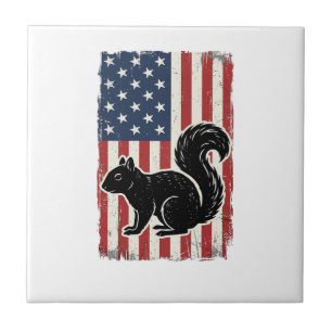 Carreau Chemise patriotique écureuil drapeau américain vin