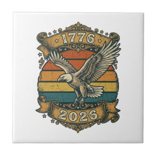 Carreau Chemise Vintage Eagle 1776 2026 Patriotique Rétro