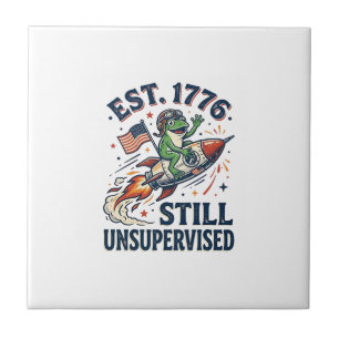Carreau Chemise Vintage Frog Rocket Est 1776 Non Supervisé