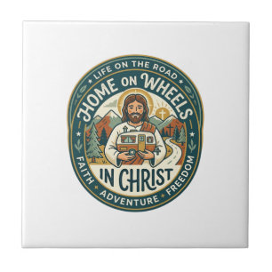 Carreau Chemise Vintage Graphique Jésus RV Camper Life Chr