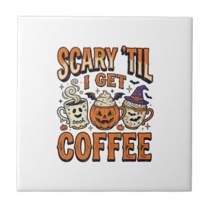 Carreau Chemise vintage Halloween Café effrayant jusqu'au