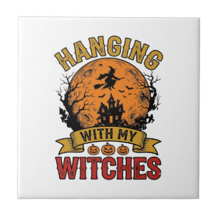 Carreau Chemise Vintage Halloween Suspendue Avec Mes Sorci