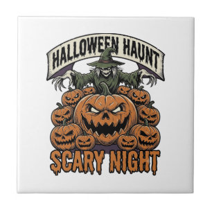 Carreau Chemises de gravure vintage citrouilles Halloween