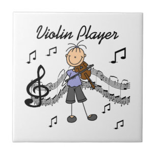 Carreau Chemises et Cadeaux pour Joueuse de Violon en Silh