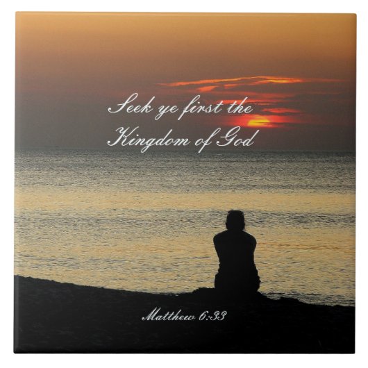 Carreau Chercher Premier Royaume de Dieu, Matthieu 6:33 le (Devant)