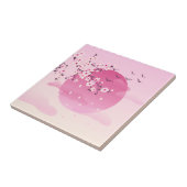 Carreau Cherry Blossom Paysage japonais rose (Côté)