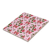 Carreau Cherry coquette floral Pattern Ceramic T (Côté)